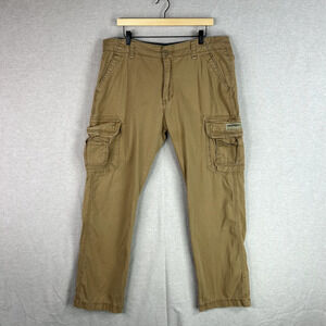 Vintage Unionbay Mens Cargo Pants 36x34 Beige Baggy Loose Preppy Y2K Skater